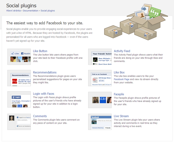 Facebook plugin page