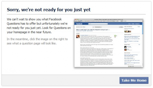 Přístup do Facebook Questions zamítnut