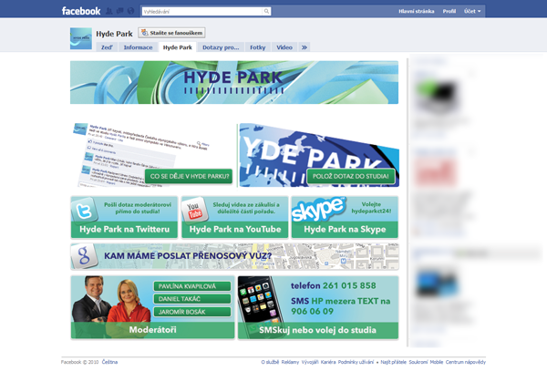 facebook stránka hydepark